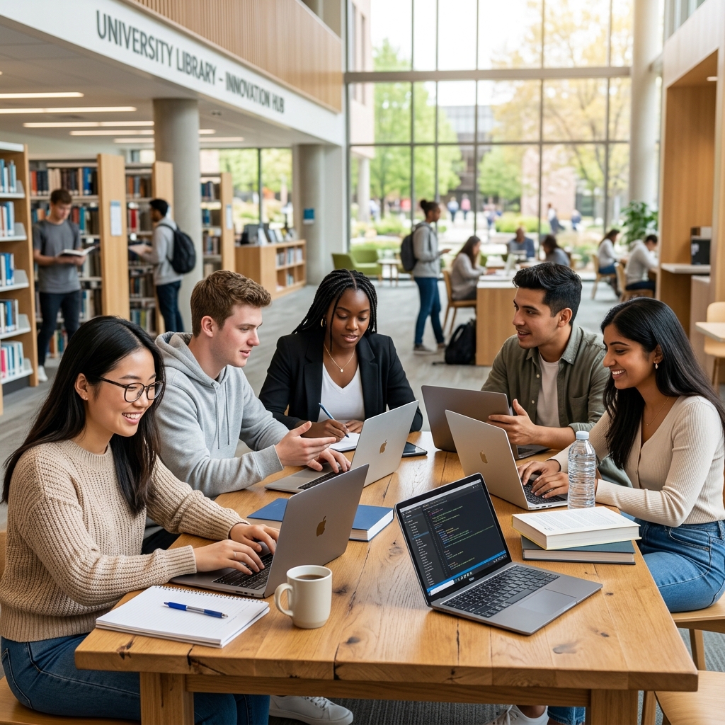 Students studying together
